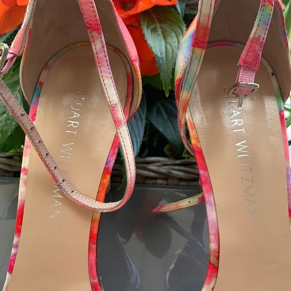 SW Pink Multicolour Watercolour Nudist Sandals - Picture 4 of 7